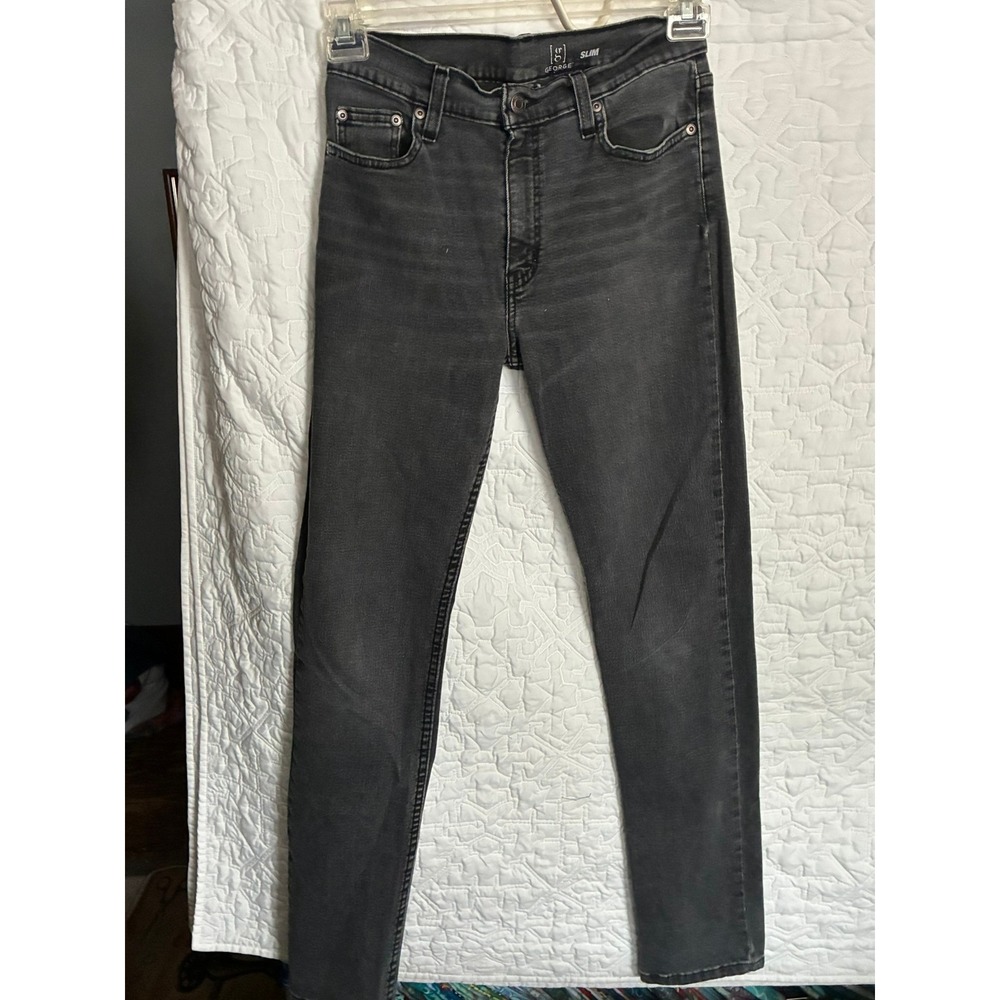 George Mens Slim Fit Grey Denim Jeans 30x32 Stretch GM0110G